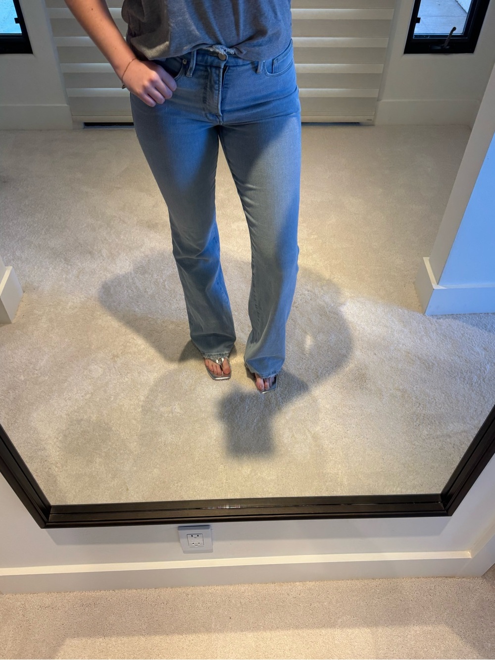 Good American Light Blue Flare Jeans